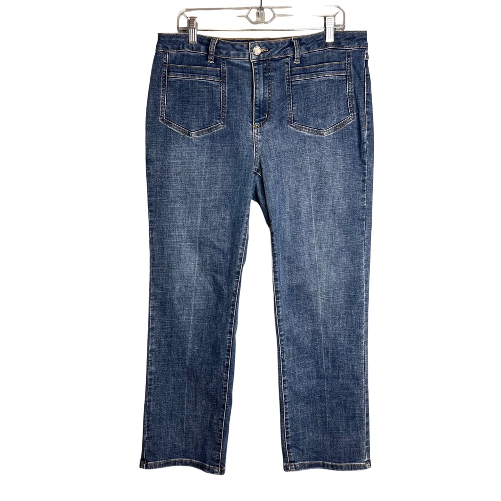 FDJ French Dressing Jeans Olivia Ankle Jeans Sz 12 Patch Pockes Crop Denim